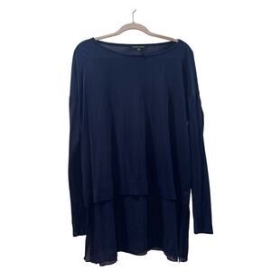 Eileen Fisher 100% Silk Long Sleeve Top - Size Medium